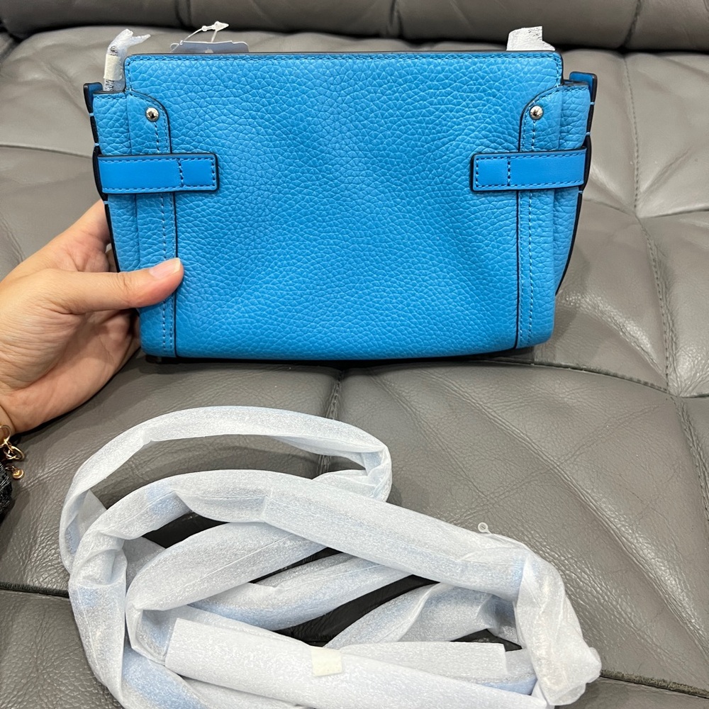 NWT Coach Swagger Wristlet/Crossbody Turquoise # 53032 Retail $275 - Picture 4 of 11